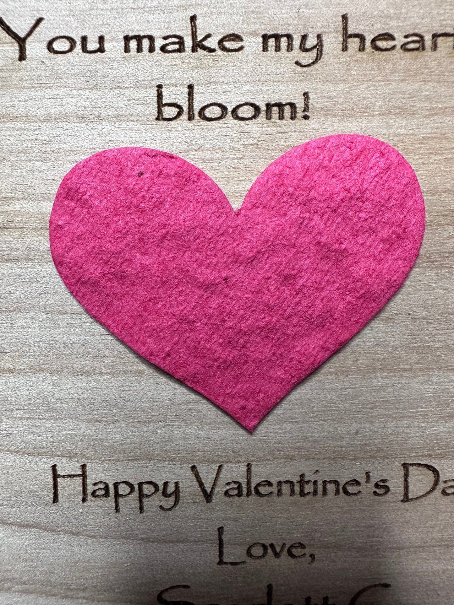 Seed Heart Plantable Valentines, ENGRAVED Valentines for kids, Teacher Valentine, Classroom, School, Candy Free