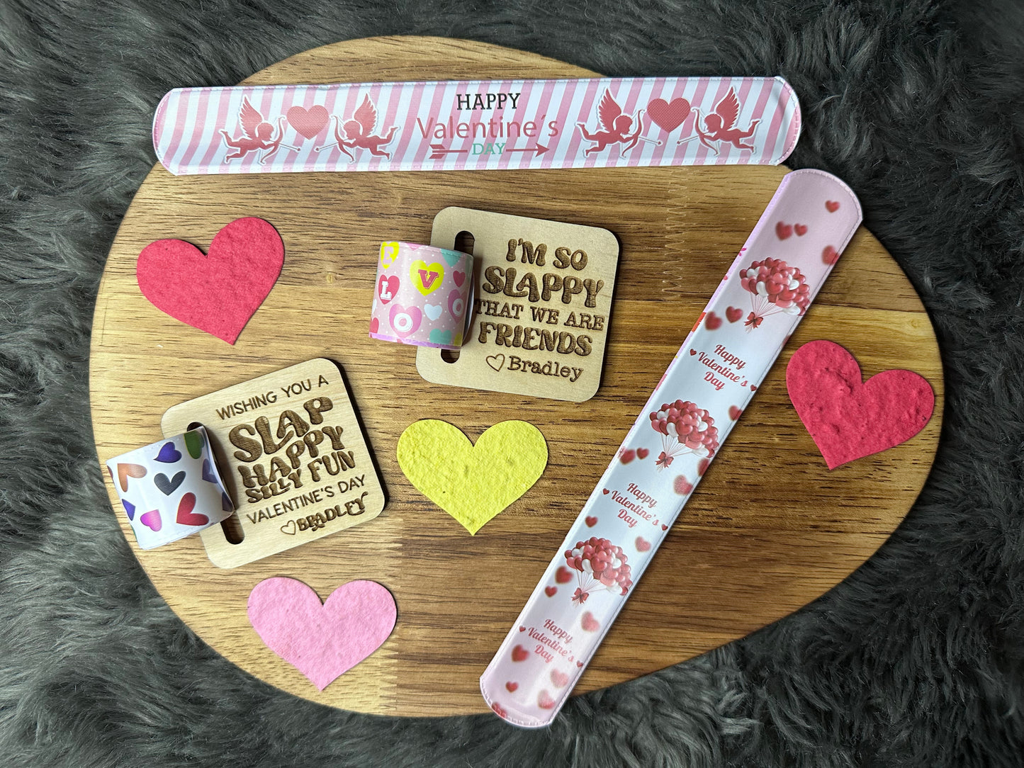 CLASS SET Slap Bracelet Valentines, Valentine Classroom Favors, Valentine Basket Stuffer, Valentine's Gift for Kids, Valentine's Class Gift