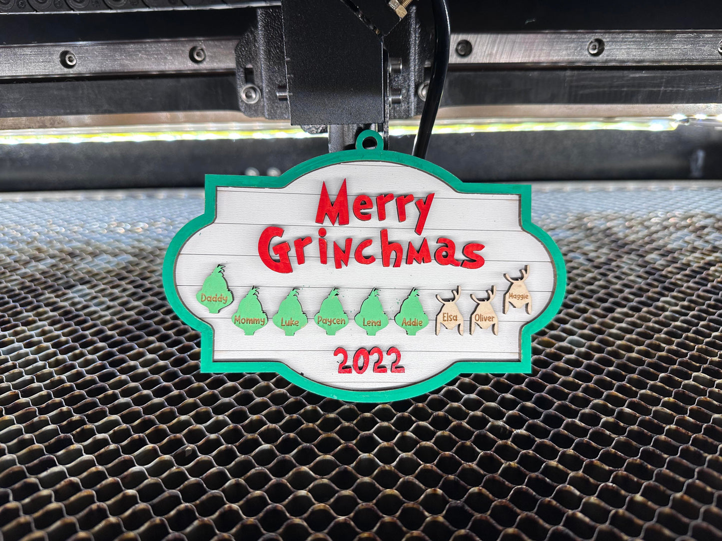 Merry Grinchmas Family Ornament