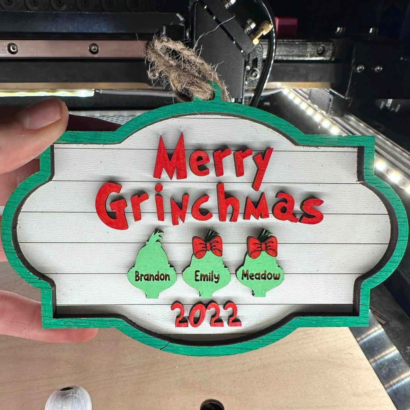 Merry Grinchmas Family Ornament