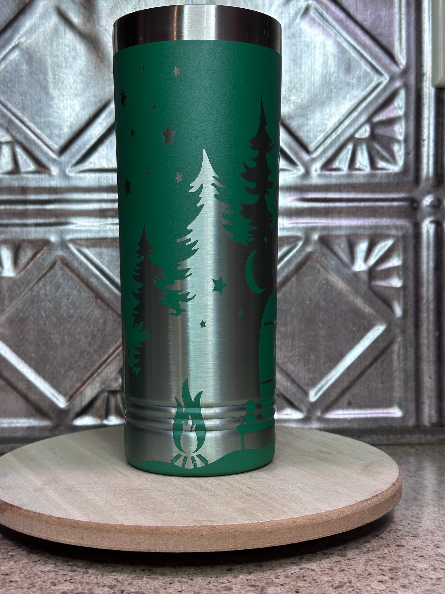 Camping in The Forest, 22oz Skinny Tumbler