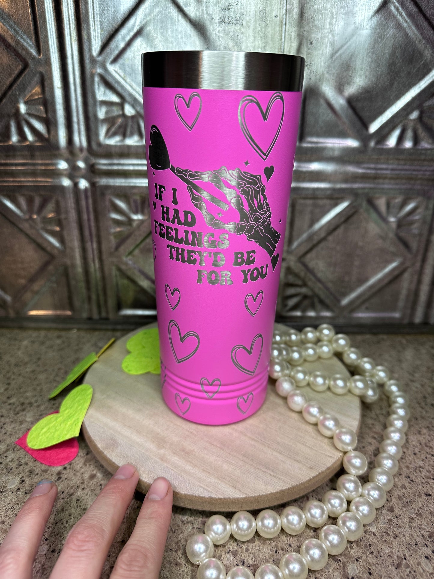 If I Had Feelings, 22oz Skinny Tumbler