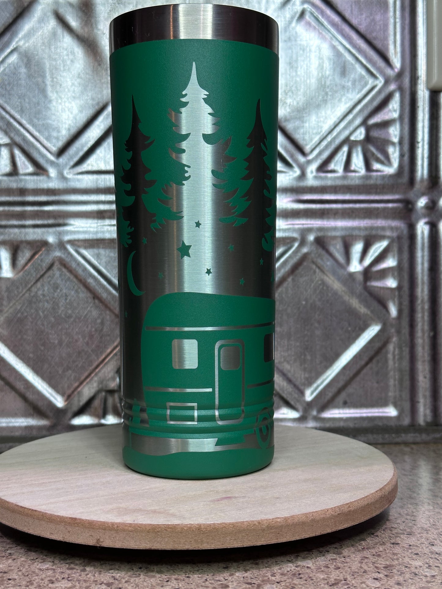 Camping in The Forest, 22oz Skinny Tumbler