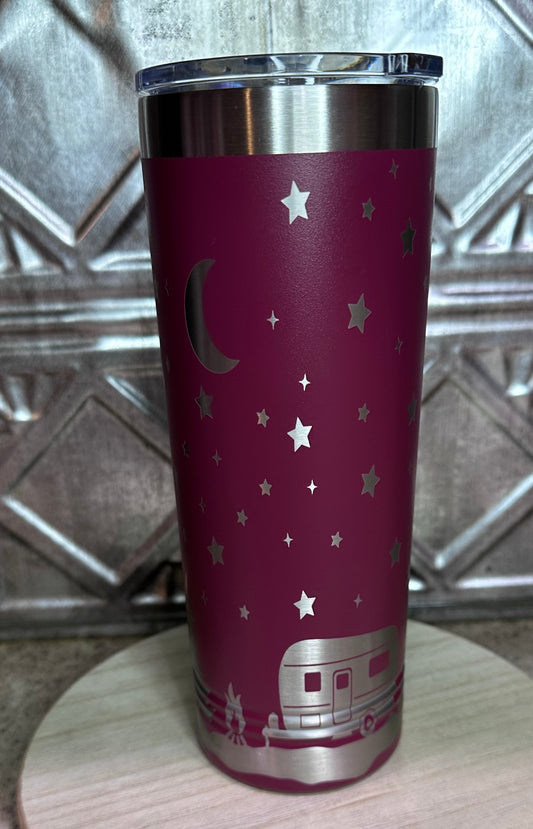 Camping in The Woods, 22oz Skinny Tumbler