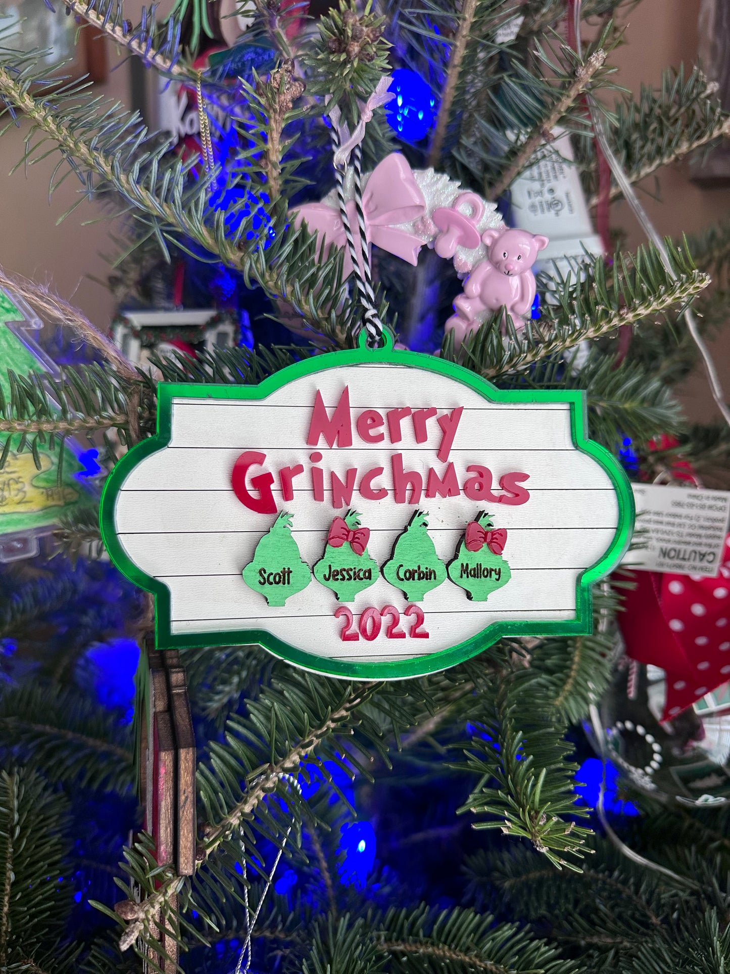 Merry Grinchmas Family Ornament