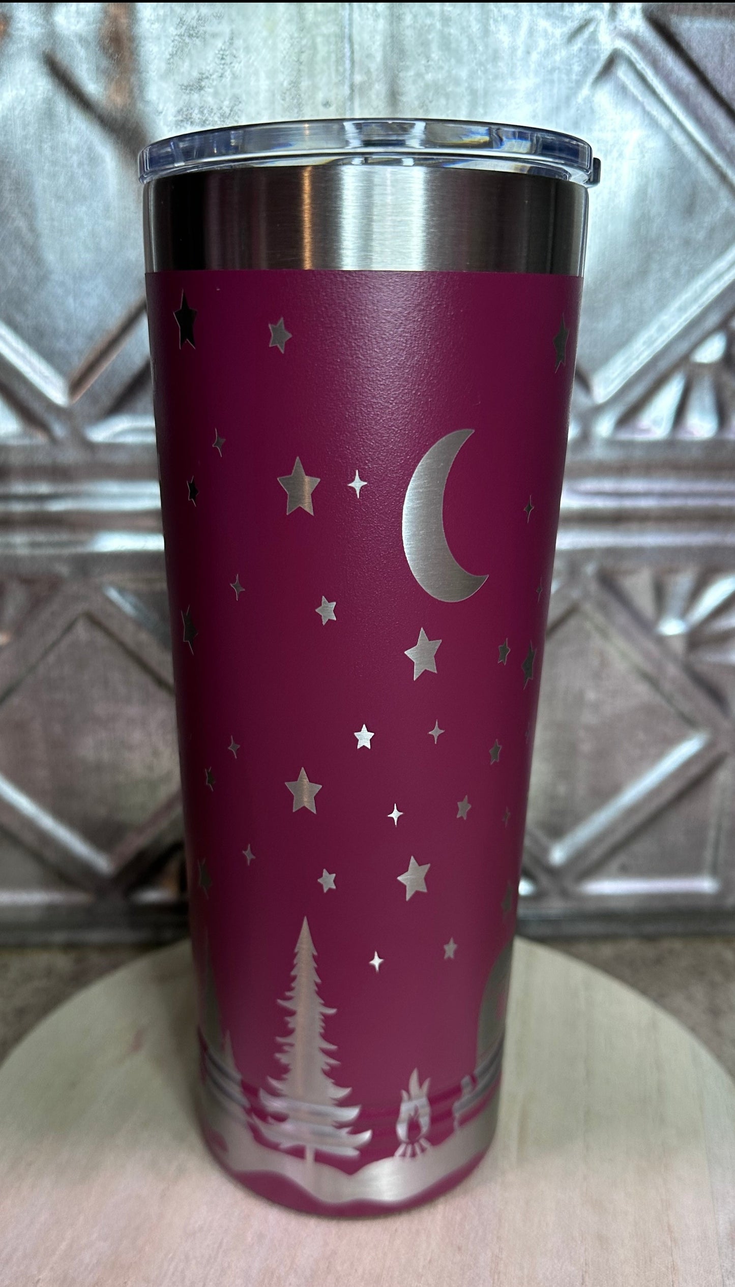 Camping in The Woods, 22oz Skinny Tumbler