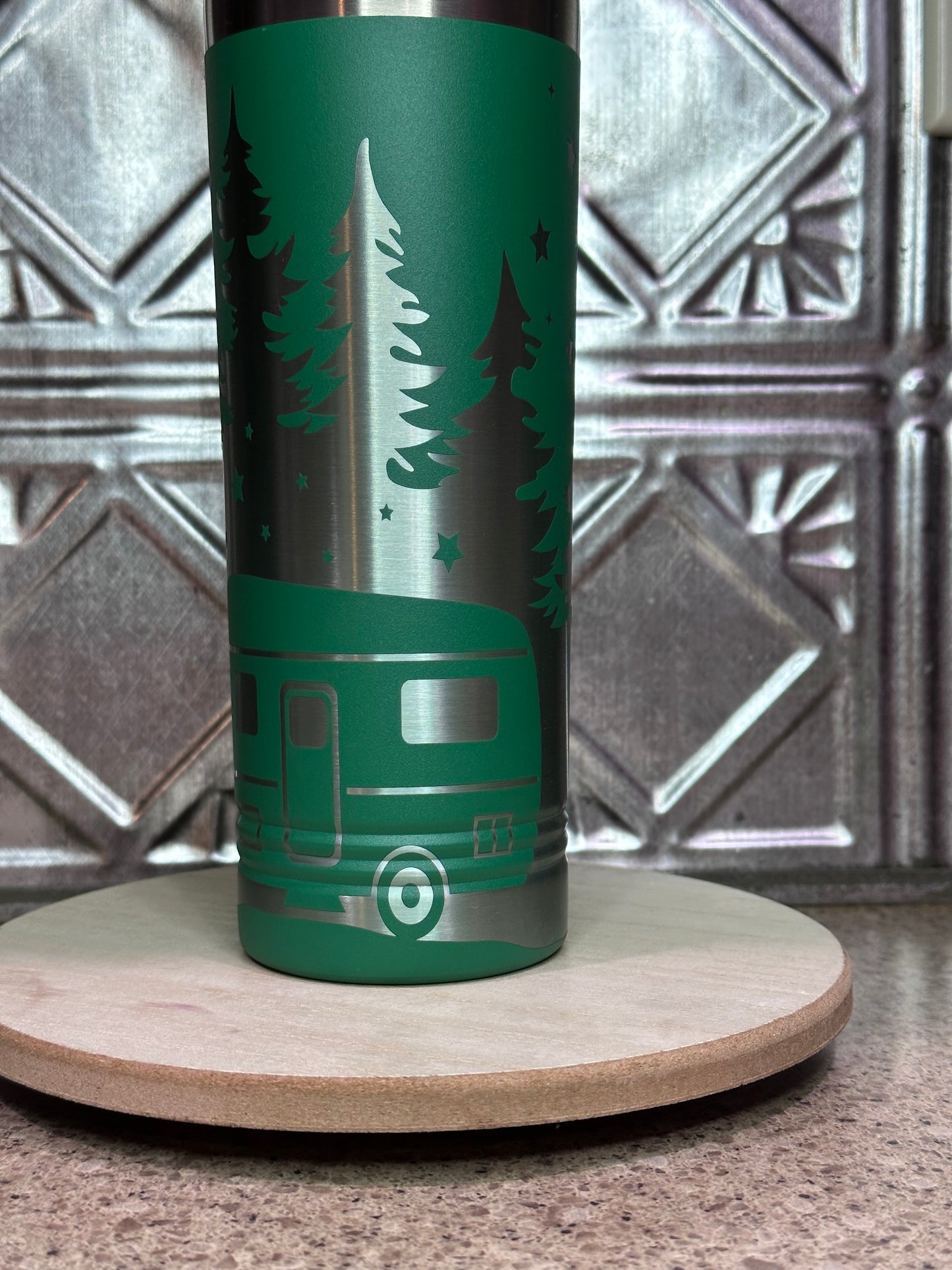 Camping in The Forest, 22oz Skinny Tumbler