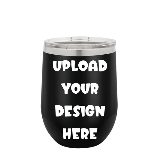 Upload Your Design Here, 12 oz. Stemless Wine Glasses